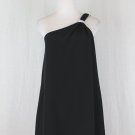 Jay Godfrey black silk jersey one shoulder Grecian cocktail dress XS New