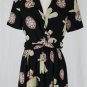 Armani Collezioni Black & Beige Floral Short Sleeve Long A-Line Shirt Dress 6 40