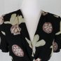 Armani Collezioni Black & Beige Floral Short Sleeve Long A-Line Shirt Dress 6 40