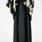 Armani Collezioni Black & Beige Floral Short Sleeve Long A-Line Shirt Dress 6 40