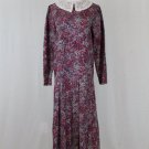 Vintage Laura Ashley Wool Blend Flannel Lace collar 1920's Style Dress US10 UK12