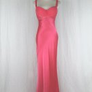 Adrianna Papell Beaded Salmon Silk Charmeuse 1930's Inspired Bias Cut Gown 6