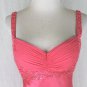 Adrianna Papell Beaded Salmon Silk Charmeuse 1930's Inspired Bias Cut Gown 6