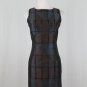 AGNONA Slate Blue and Brick Silk Damask Sheath Dress Made in Italy 38 2