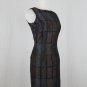 AGNONA Slate Blue and Brick Silk Damask Sheath Dress Made in Italy 38 2