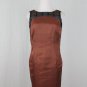 AGNONA Slate Blue and Brick Silk Damask Sheath Dress Made in Italy 38 2