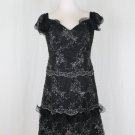Claire Dickson Boutique Embellished Black Lace Tiered Dress New with tags 8
