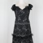 Claire Dickson Boutique Embellished Black Lace Tiered Dress New with tags 8