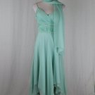 Morrell Maxie Embellished Seafoam Green Silk Grecian Goddess Gown with Shawl 2