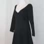 Badgley Mischka Vintage Black Long Sleeve Deep V Neck Godet Dress 4