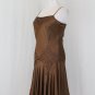 ADRIANNA PAPELL Beaded Bronze Silk Charmeuse Flapper Gatsby dress Gown 6