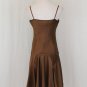 ADRIANNA PAPELL Beaded Bronze Silk Charmeuse Flapper Gatsby dress Gown 6