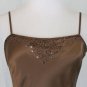 ADRIANNA PAPELL Beaded Bronze Silk Charmeuse Flapper Gatsby dress Gown 6