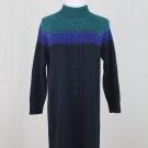 Shoshanna Blue Wool and Mohair Blend Turtleneck Sweater Dress NEW M