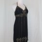Adrianna Papell Beaded Black Silk 1920's Flapper Inspired Halter Dress Gatsby 10