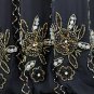 Adrianna Papell Beaded Black Silk 1920's Flapper Inspired Halter Dress Gatsby 10