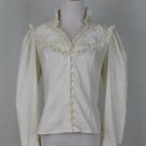 Vintage Jessica's Gunnies Gunne Sax Jessica McClintock Ecru Edwardian Blouse S