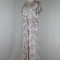 Adrianna Papell Vintage Long Gray & White Floral Silk 1930's Bias Cut Dress 12