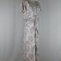 Adrianna Papell Vintage Long Gray & White Floral Silk 1930's Bias Cut Dress 12