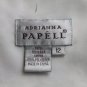 Adrianna Papell Vintage Long Gray & White Floral Silk 1930's Bias Cut Dress 12