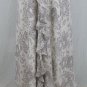 Adrianna Papell Vintage Long Gray & White Floral Silk 1930's Bias Cut Dress 12
