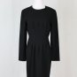 LAURA ASHLEY Black Wool Long Sleeved Sheath Dress Made in England USA Sz 4