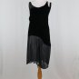 COTELAC Paris Black Silk Velvet and Chiffon Sleeveless Flapper Dress