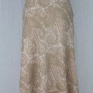 Lauren by Ralph Lauren Blush Beige Paisley Bias Cut Silk Skirt S