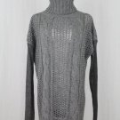 Max Mara Sportmax Chunky Gray Oversize Cable Knit Cashmere Turtleneck Sweater S