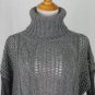 Max Mara Sportmax Chunky Gray Oversize Cable Knit Cashmere Turtleneck Sweater S
