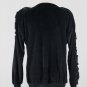 Bodalia Vintage 1980's Embellished Oversized Black Velour Ruffled Sweater Medium