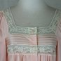 Vintage Gossard Artemis Long Peachy Pink Victorian Inspired Nylon Nightown M