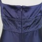 Adrianna Papell Boutique Beaded Navy Blue Silk Halter Dress With Ruffled Trim 6