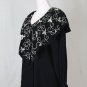Hairston Roberson Camisa Embroidered Black & White Poet Shirt Blouse Size Large