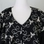 Hairston Roberson Camisa Embroidered Black & White Poet Shirt Blouse Size Large