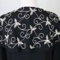 Hairston Roberson Camisa Embroidered Black & White Poet Shirt Blouse Size Large