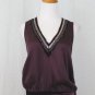 Moda International Beaded Burgundy Silk & Silk Velvet Top 20's Flapper Gatsby XS
