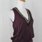 Moda International Beaded Burgundy Silk & Silk Velvet Top 20's Flapper Gatsby XS
