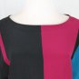 Vintage Jack Mulqueen Silk Dolman Sleeve Colorblock Long Sleeve Blouse Medium