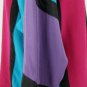 Vintage Jack Mulqueen Silk Dolman Sleeve Colorblock Long Sleeve Blouse Medium