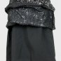 Tahari  Black Sequined 1920's Inspired Ostrich Trim One shoulder Dress Deco 2