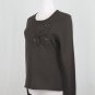 Louis Feraud Chocolate Brown Embellished Wool Scoop Neck Pullover Sweater 8 M 40