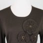 Louis Feraud Chocolate Brown Embellished Wool Scoop Neck Pullover Sweater 8 M 40