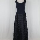 Roland Nivelais Horizontal Pleat Sleeveless Midnight Blue Silk Ball Gown 8 $5800