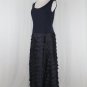 Roland Nivelais Horizontal Pleat Sleeveless Midnight Blue Silk Ball Gown 8 $5800