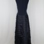 Roland Nivelais Horizontal Pleat Sleeveless Midnight Blue Silk Ball Gown 8 $5800