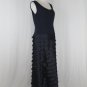 Roland Nivelais Horizontal Pleat Sleeveless Midnight Blue Silk Ball Gown 8 $5800