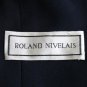 Roland Nivelais Horizontal Pleat Sleeveless Midnight Blue Silk Ball Gown 8 $5800