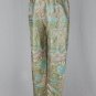 BADGLEY MISCHKA Couture Silk Brocade Cigarette Pants Pastel Green, Pink & Gold 2