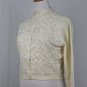 Vintage 1950's Ivory Cashmere and Lace Cardigan Braemar Made in Scotland S